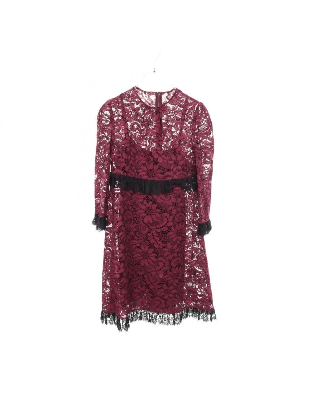 Dolce & Gabbana Dress Full Lace with Inner Bordeaux Cotton